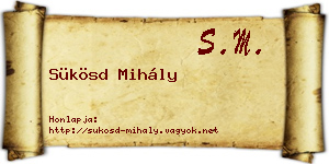 Sükösd Mihály névjegykártya
