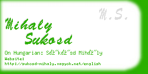 mihaly sukosd business card